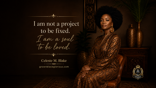 Black owned journals by a black owned journal company featuring an elegant Black woman and a self-care quote about healing and love.