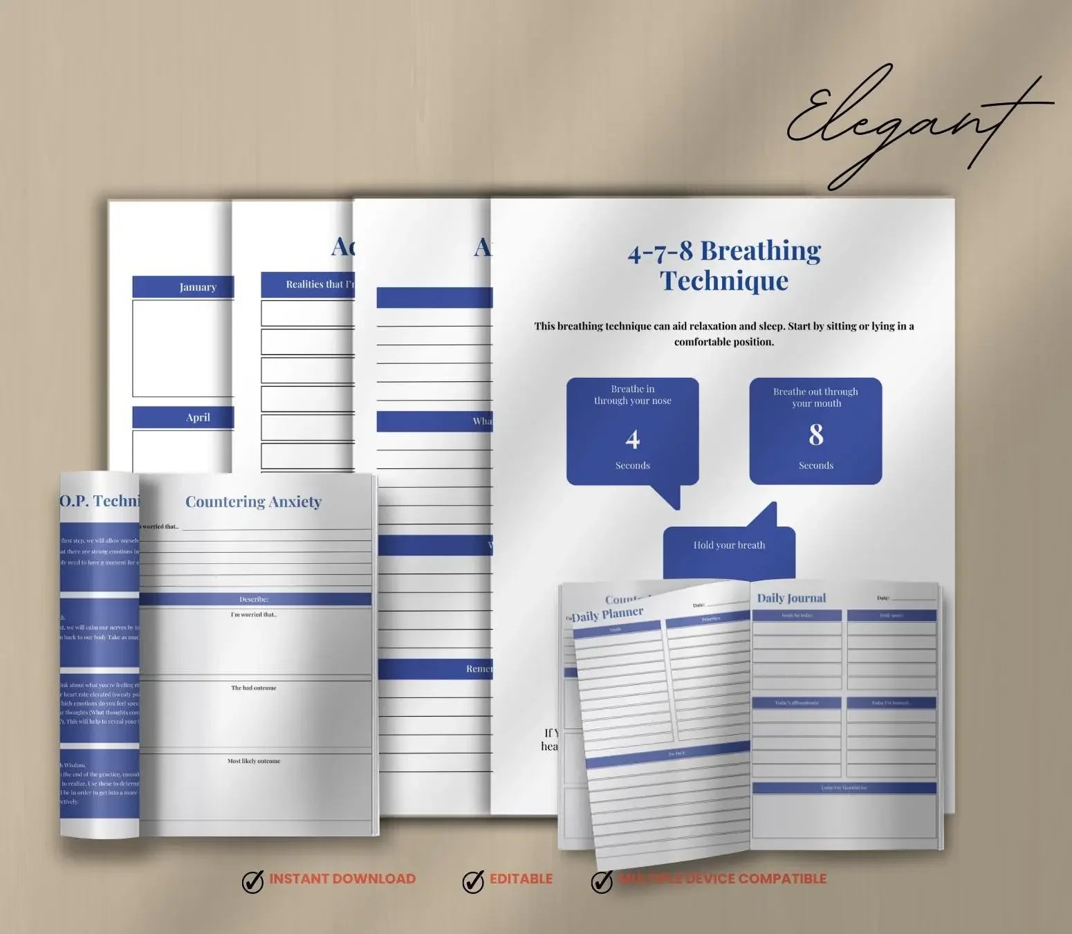 Mental Health Planner: Self-Care Journal & Mood Tracker (Printable Digital Journal) Grown Black Glorious