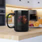 15oz Black Mug - Floral Portrait Art Coffee Cup