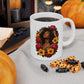Colorful Floral Ceramic Mug - 11 oz