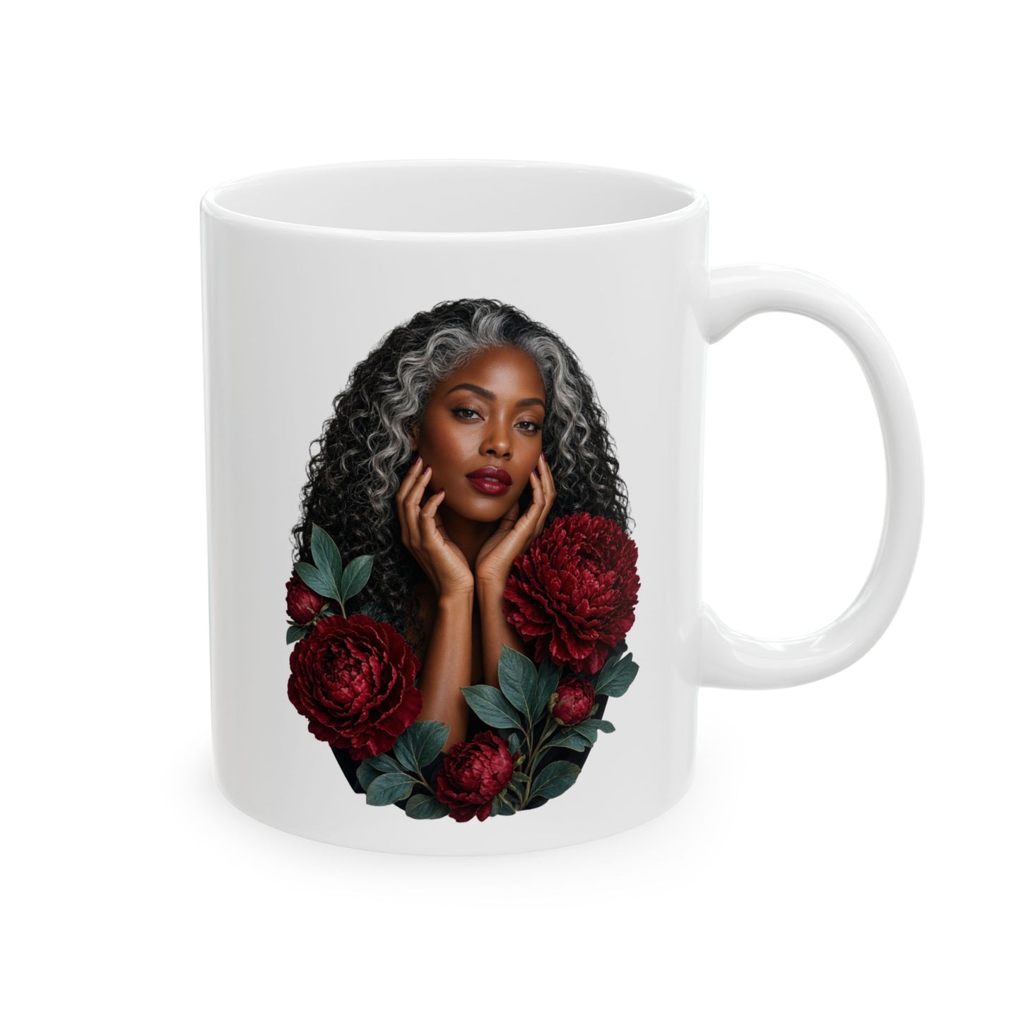 Floral Ceramic Mug - 11 oz