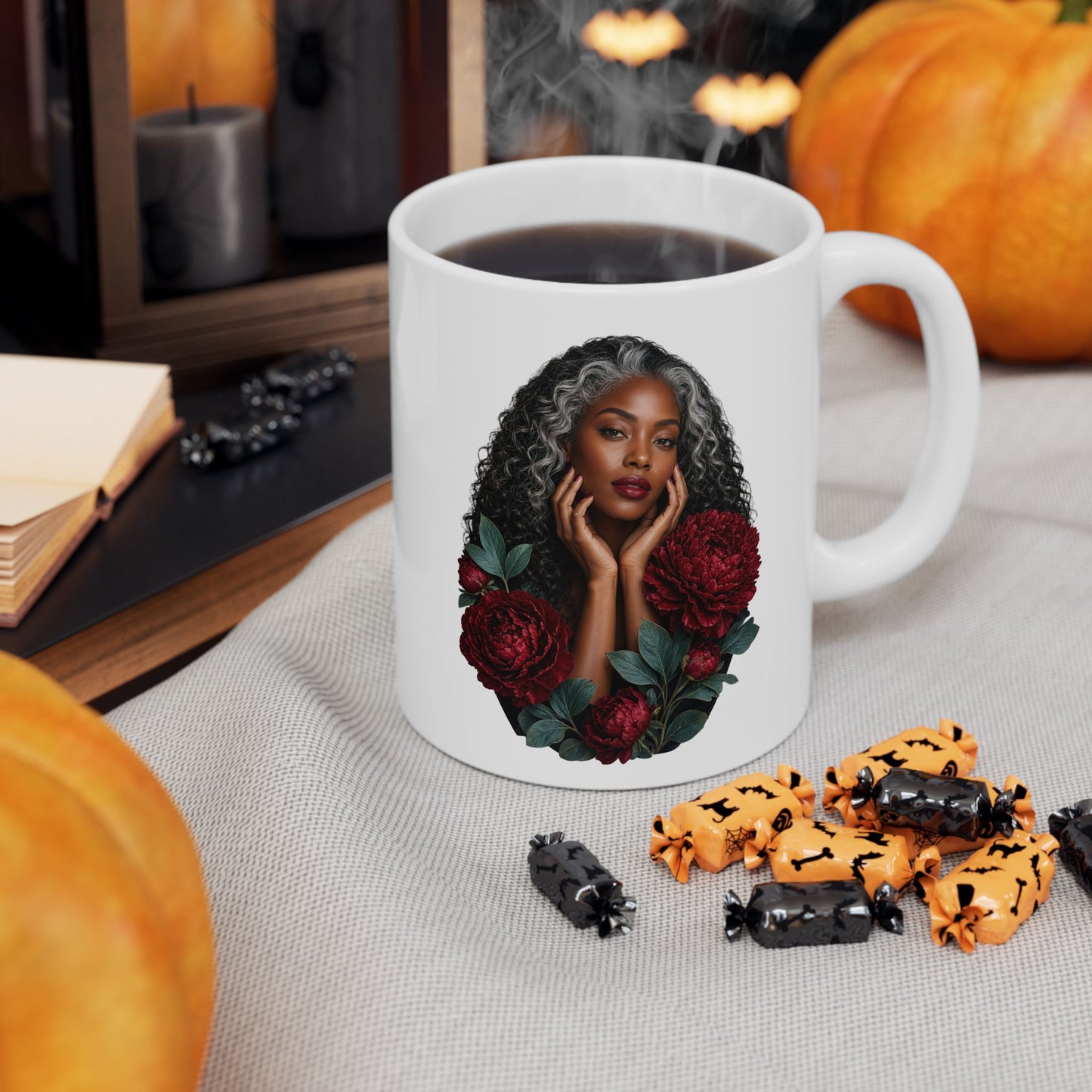 Floral Ceramic Mug - 11 oz