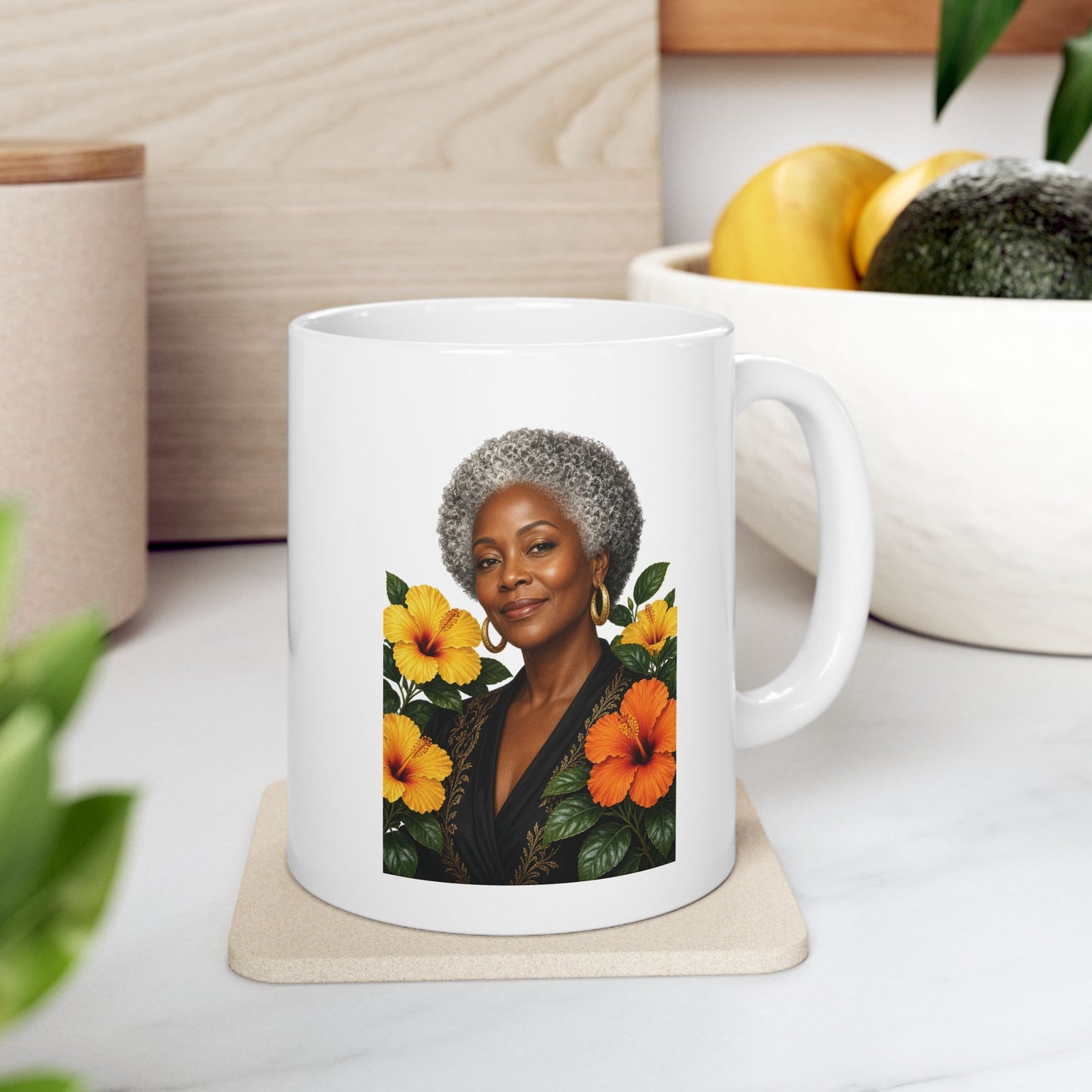 Floral Sunflower Ceramic Mug