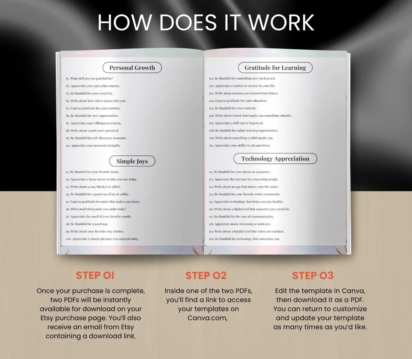 Gratitude Journal Prompts for Black Women: Daily Self-Care (Printable/Digital Download) Ma boutique