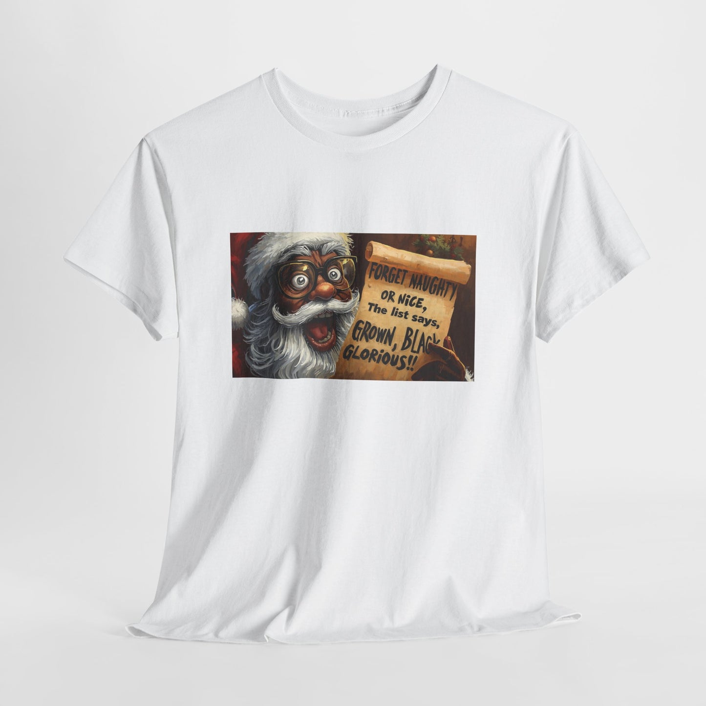 Camisa retro negra con humor de Papá Noel