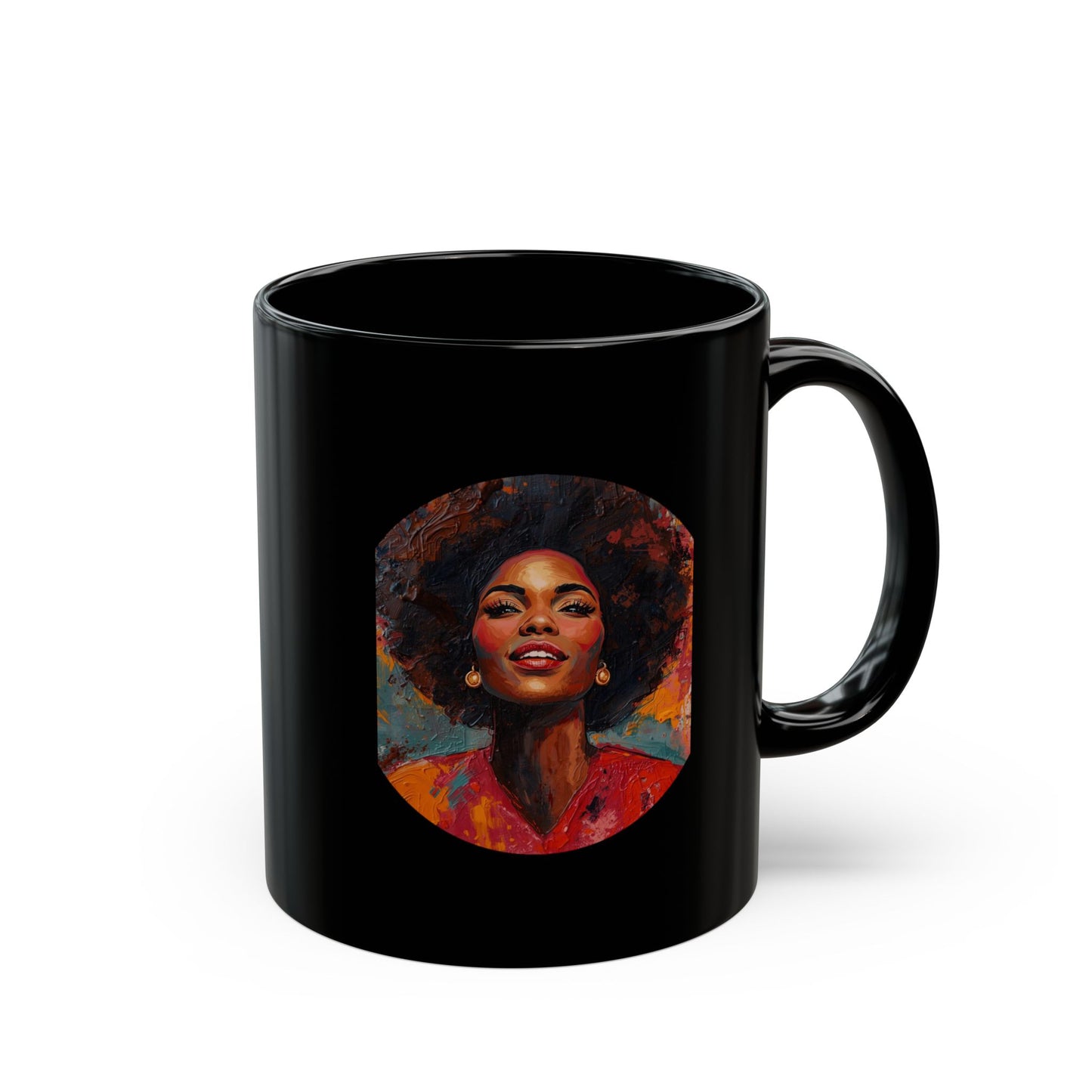 Black Afro Woman Portrait Mug – 11oz & 15oz Ceramic Coffee Cup