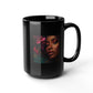 15oz Black Mug - Floral Portrait Art Coffee Cup