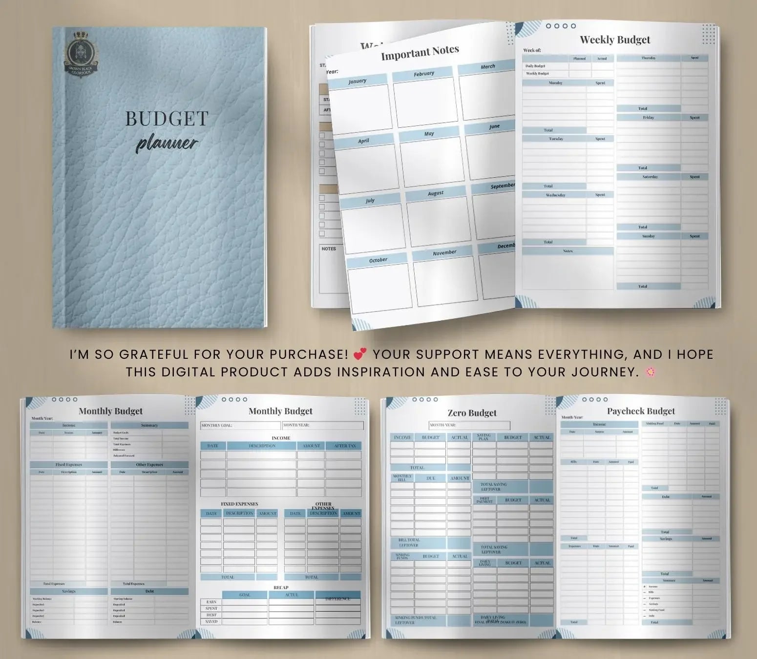 Budget Planner & Finance Tracker - Money Management Made Easy (Digital) Grown Black Glorious