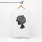 Black Woman Floral Silhouette T-Shirt – Lightweight Cotton Afrocentric Graphic Tee