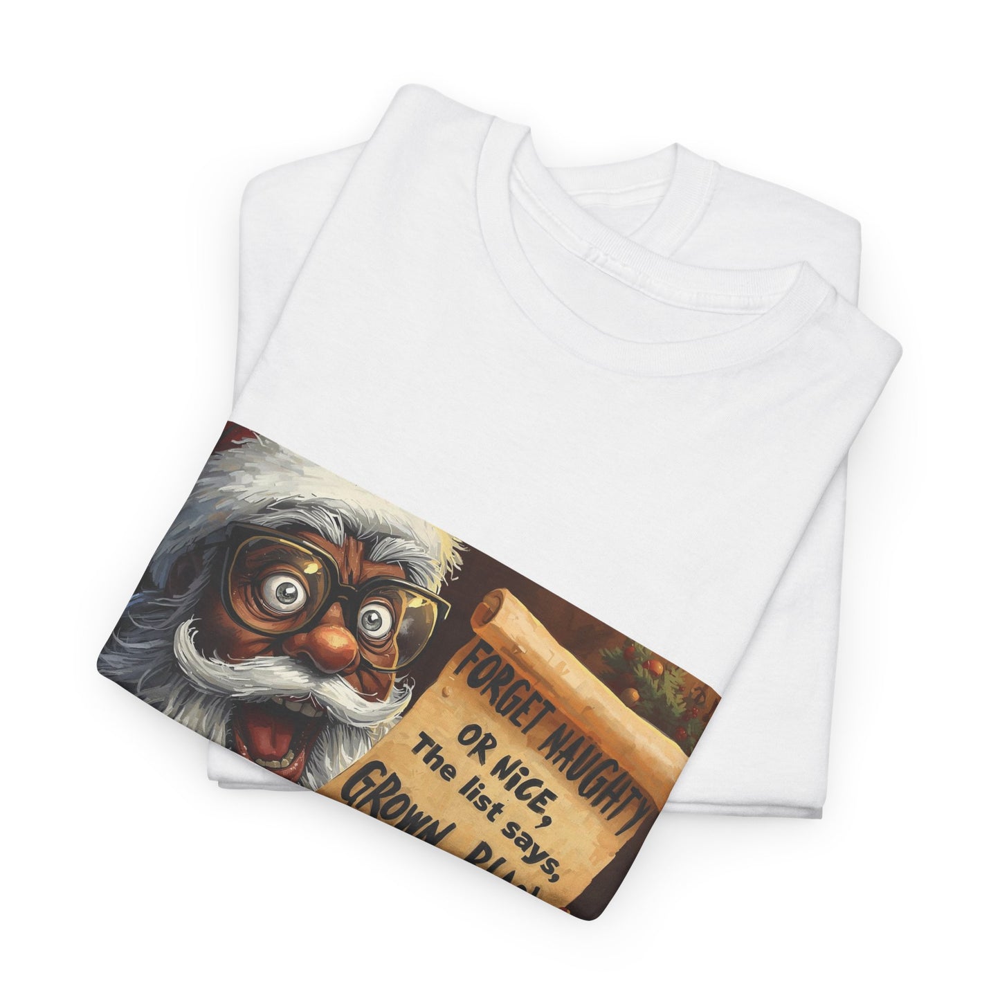 Camisa retro negra con humor de Papá Noel