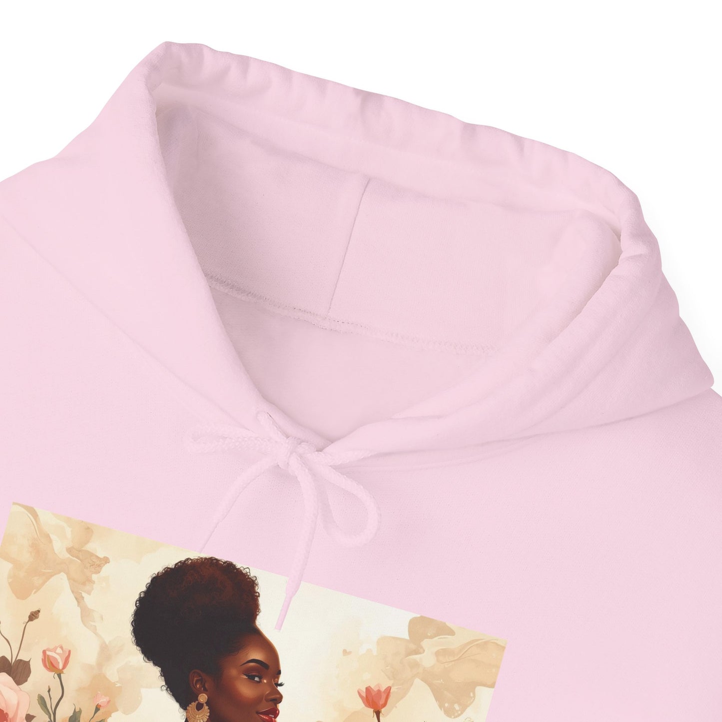 Afrocentric Rose Art Hoodie for Black Women – Portrait Sweatshirt