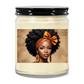 9oz Clear Jar Soy Candle for Black Women - Afrocentric Theme Grown Black Glorious
