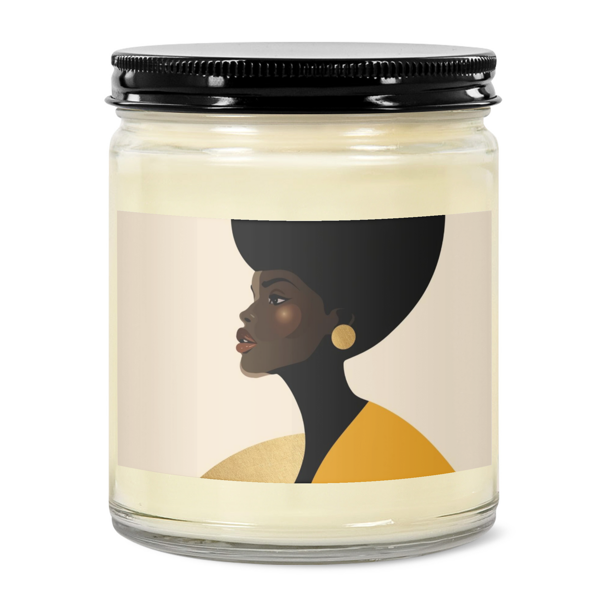 Golden Aura Afrocentric Soy Candle for Black Women Self-Care and Emotional Wellness