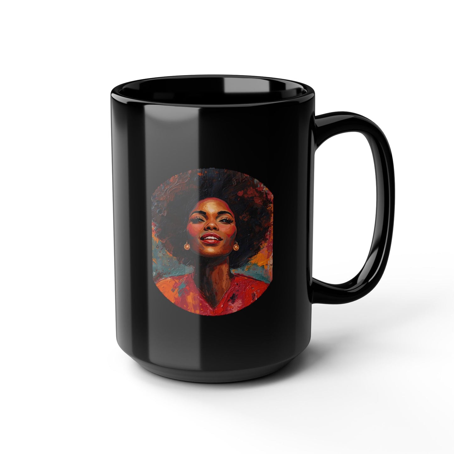 Black Afro Woman Portrait Mug – 11oz & 15oz Ceramic Coffee Cup