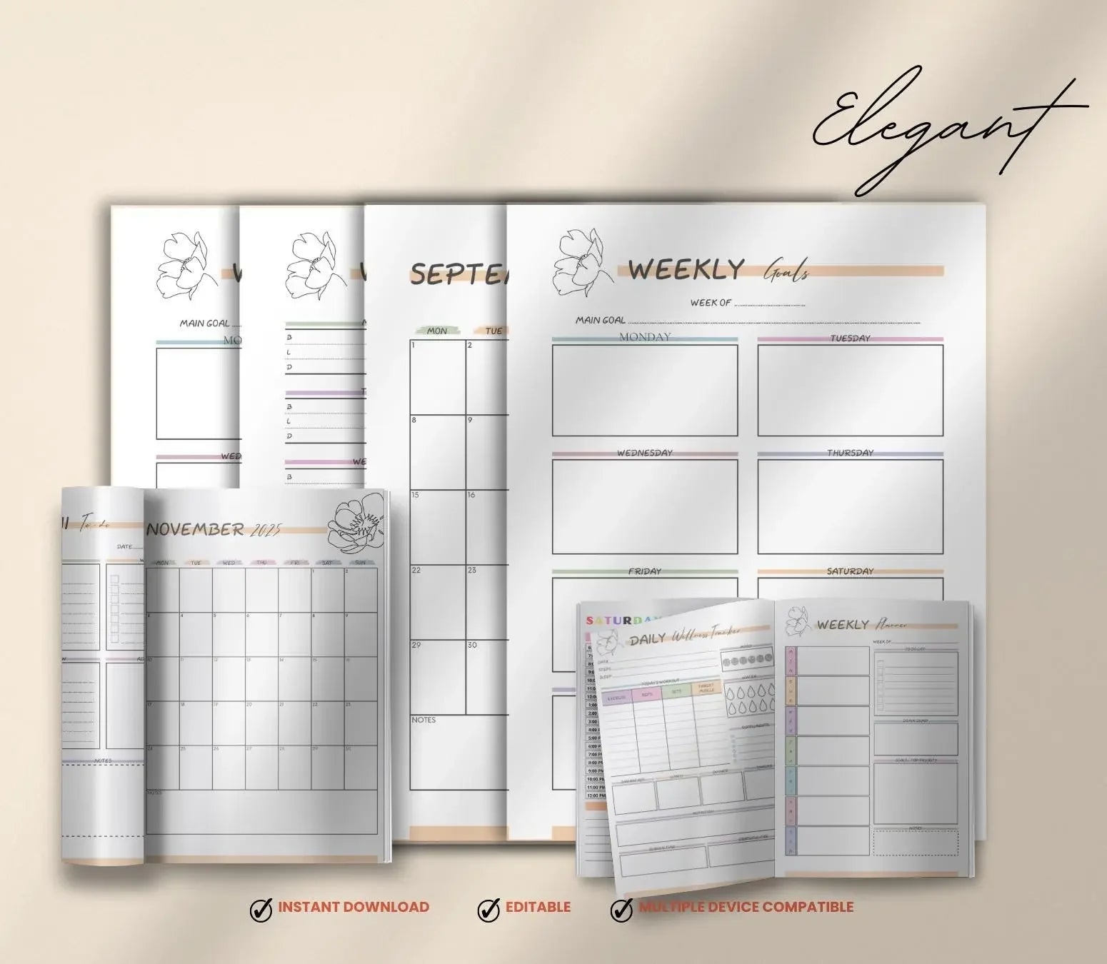 ADHD Mom Planner: Daily & Weekly Organizer (Printable/Digital Download) Grown Black Glorious