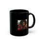 Glossy Black Floral Portrait Mug – Ceramic Coffee Cup (11oz & 15oz)