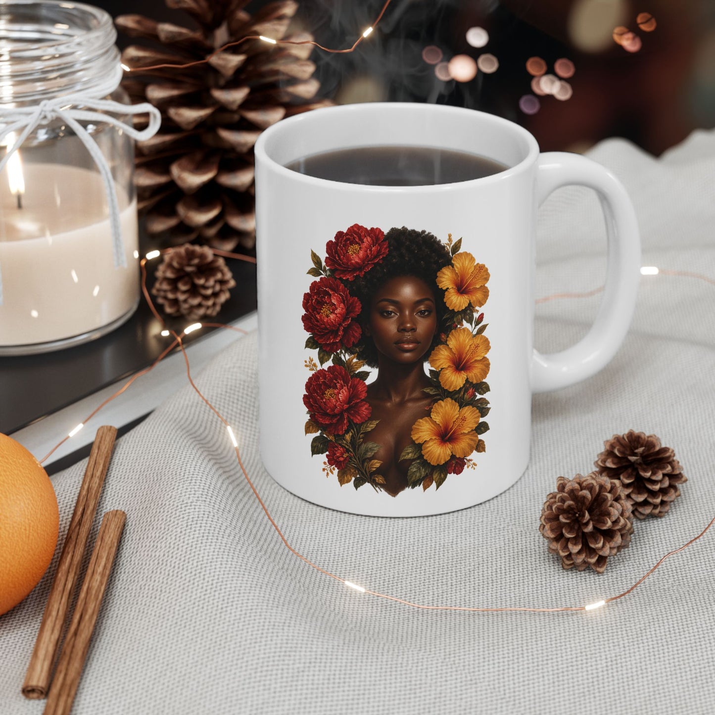 Autumn Floral Ceramic Mug