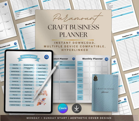 Craft Business Planner: Etsy Shop Organizer, Inventory Tracker (Printable PDF & Digital) Grown Black Glorious