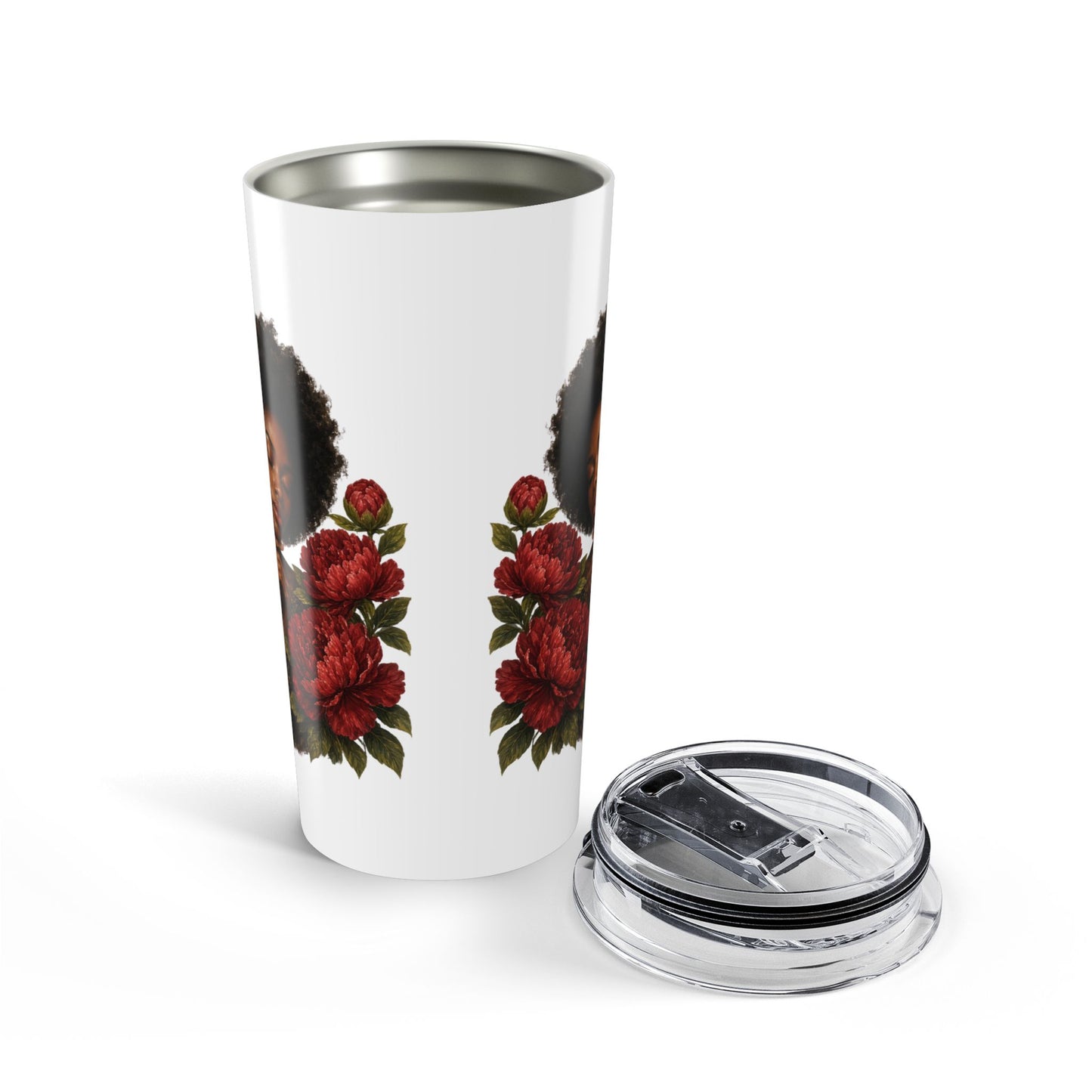 20oz Floral Tumbler with Red and Yellow Flower Design