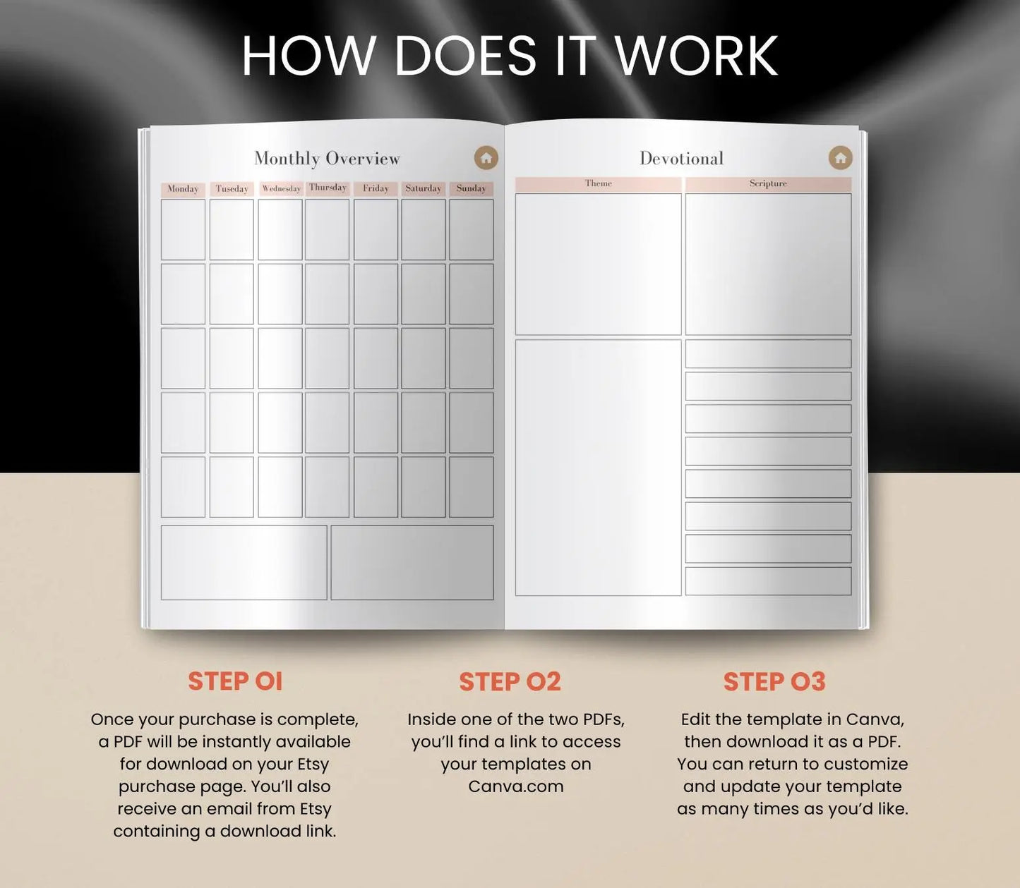 Christian Prayer Journal: Bible Study & Devotional Planner (Printable PDF) Grown Black Glorious