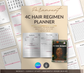 Digital natural hair journal shown on iPad tablet, fully editable in Canva for customizing your Type 4 hair care schedule.