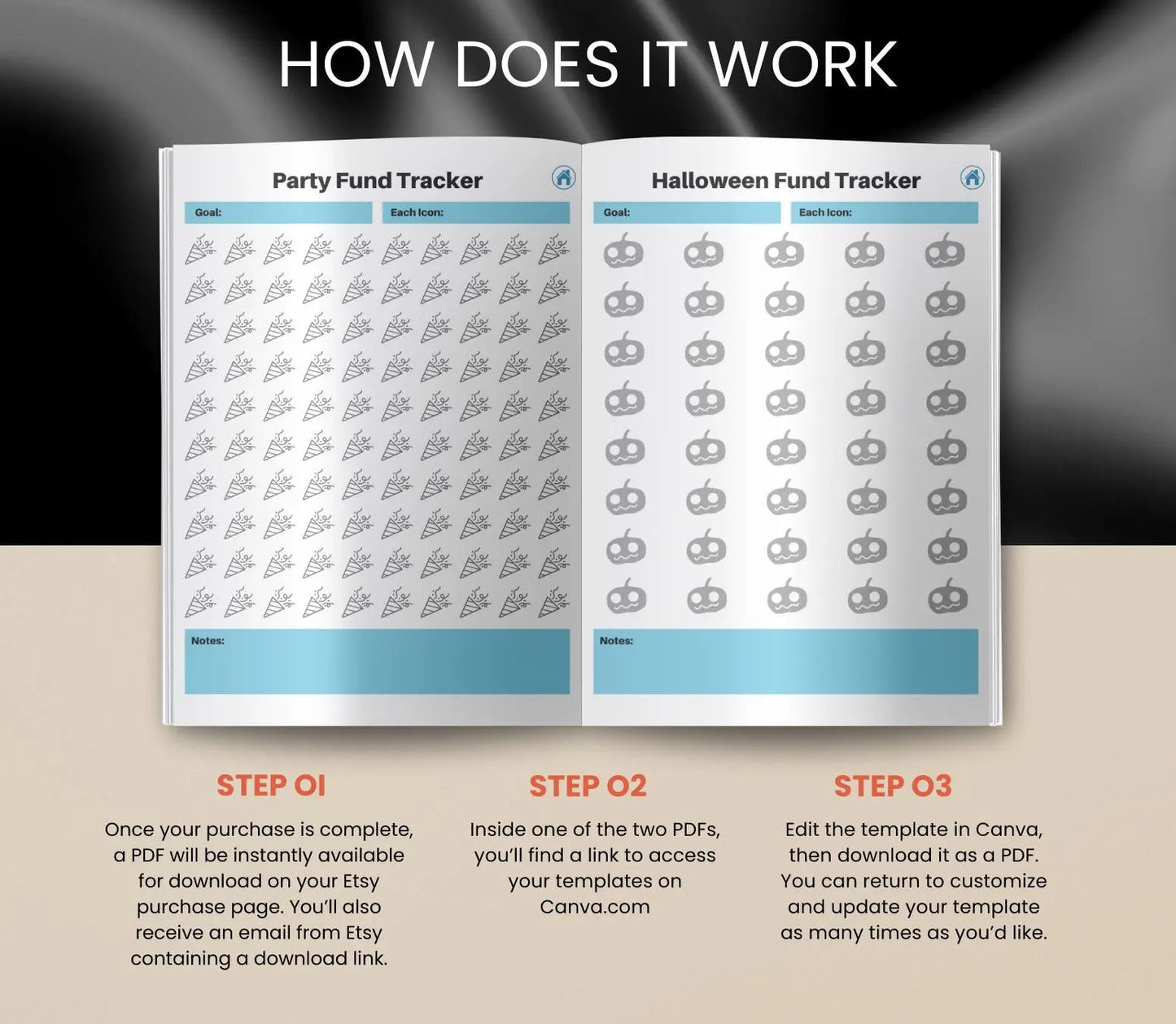 Digital Savings Tracker: Budget Planner, Money Management (Printable PDF & Tablet Friendly) Grown Black Glorious
