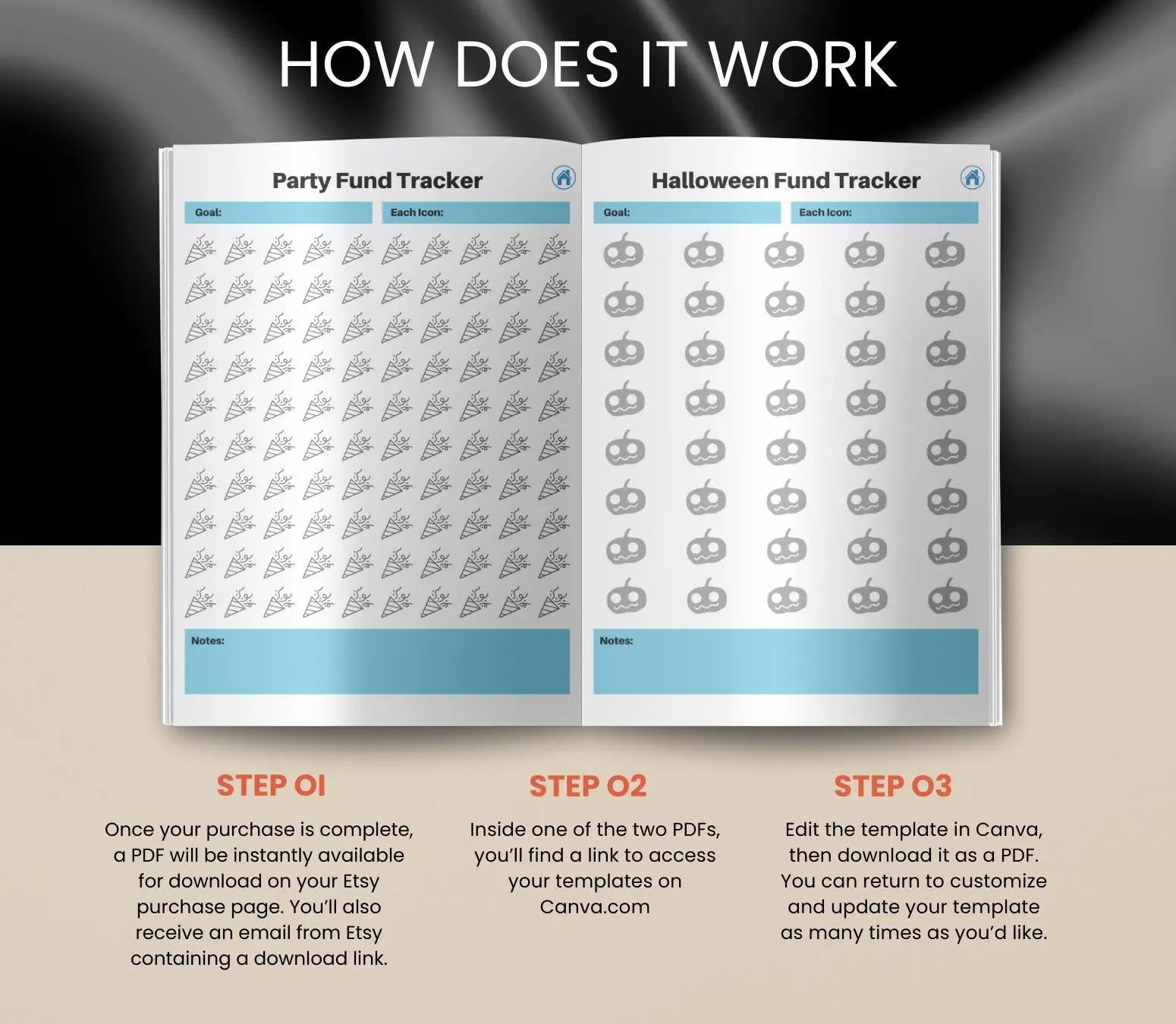 Digital Savings Tracker: Budget Planner, Money Management (Printable PDF & Tablet Friendly) Grown Black Glorious