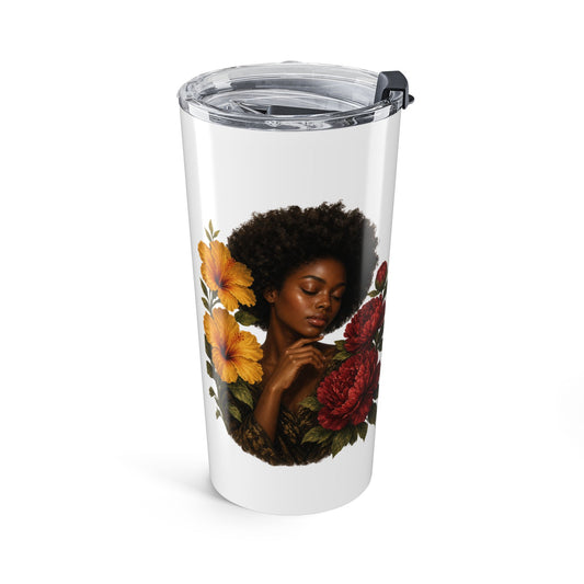 20oz Floral Tumbler with Red and Yellow Flower Design