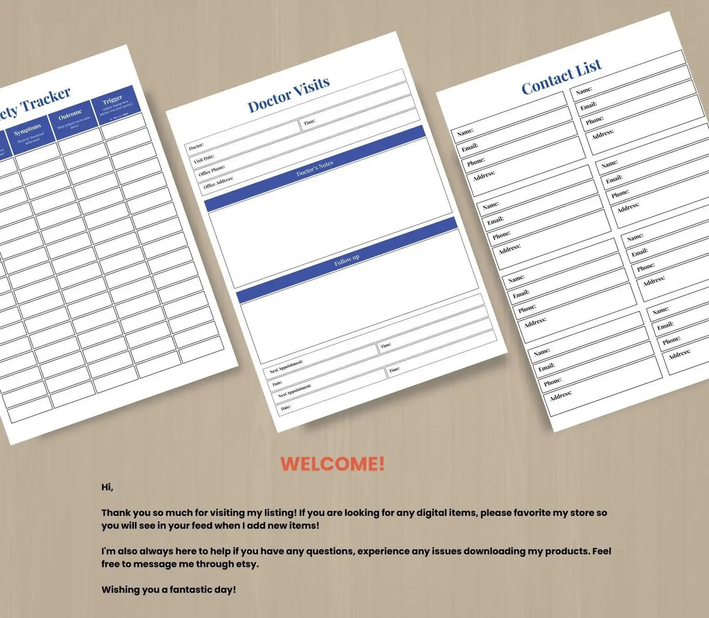 Mental Health Planner: Self-Care Journal & Mood Tracker (Printable Digital Journal) Grown Black Glorious