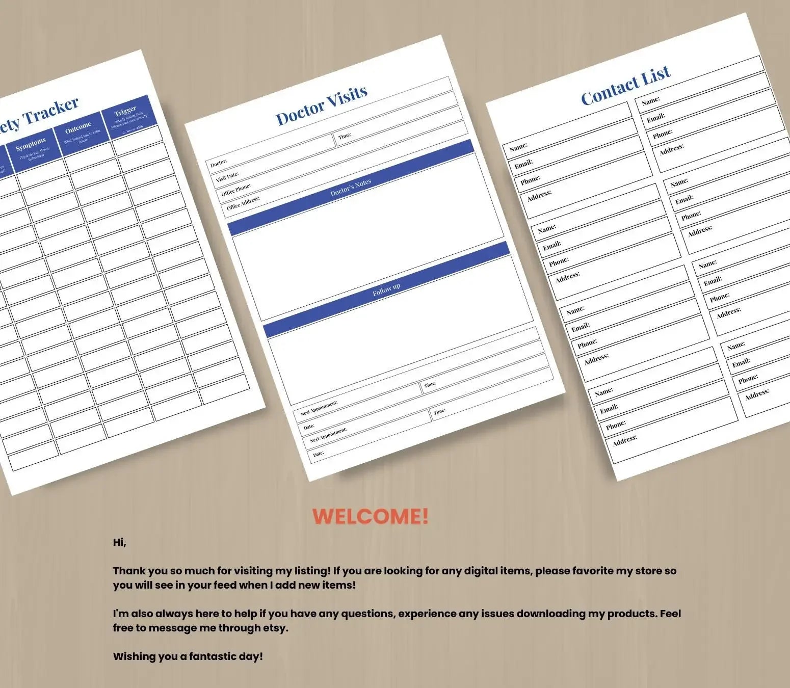 Mental Health Planner: Self-Care Journal & Mood Tracker (Printable Digital Journal) Grown Black Glorious