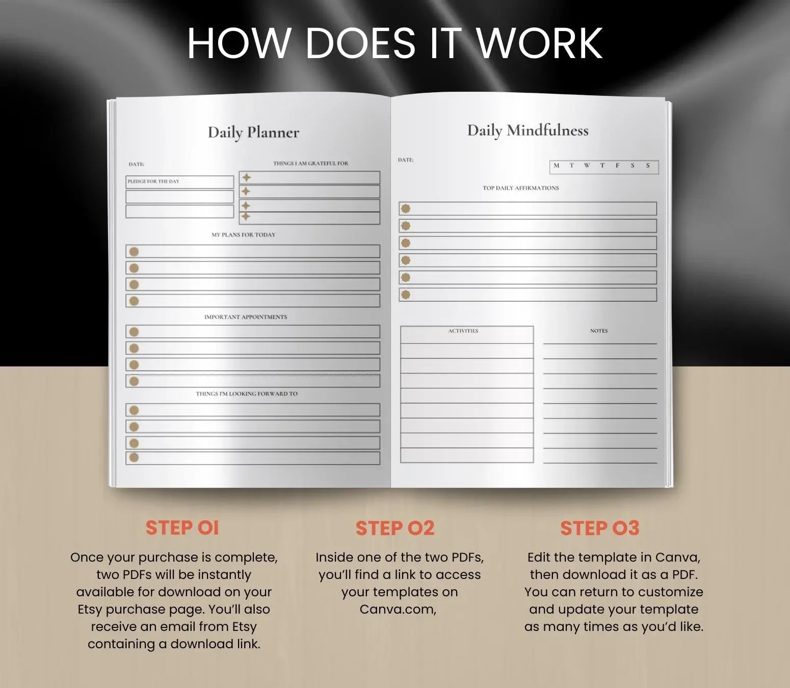 Law of Attraction Manifestation Planner: Goal Setting & Vision Board (Digital Printable) Ma boutique