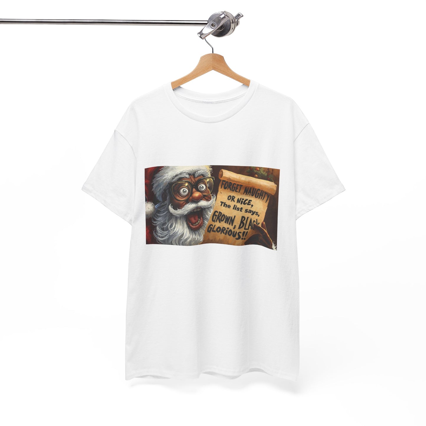 Camisa retro negra con humor de Papá Noel