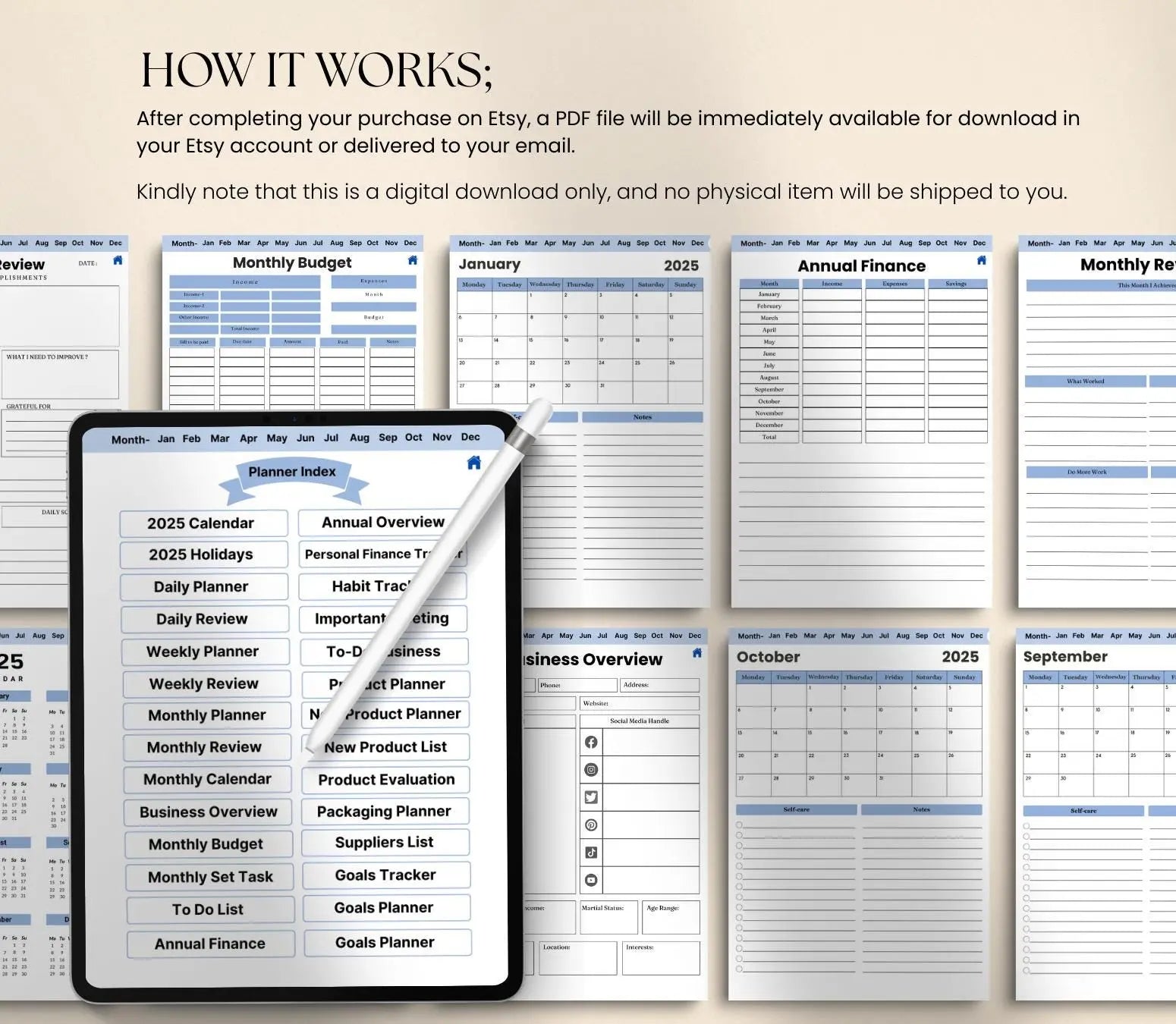 Digital Small Business Planner: Finance, Marketing & Goal Tracker (Printable PDF) Grown Black Glorious