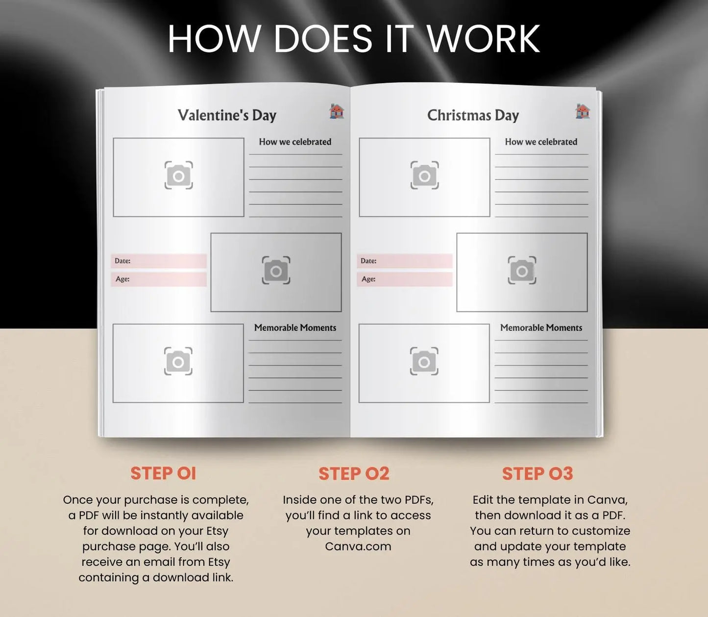 Digital Baby Memory Book: Milestone Tracker, Keepsake Album (PDF Download) Grown Black Glorious