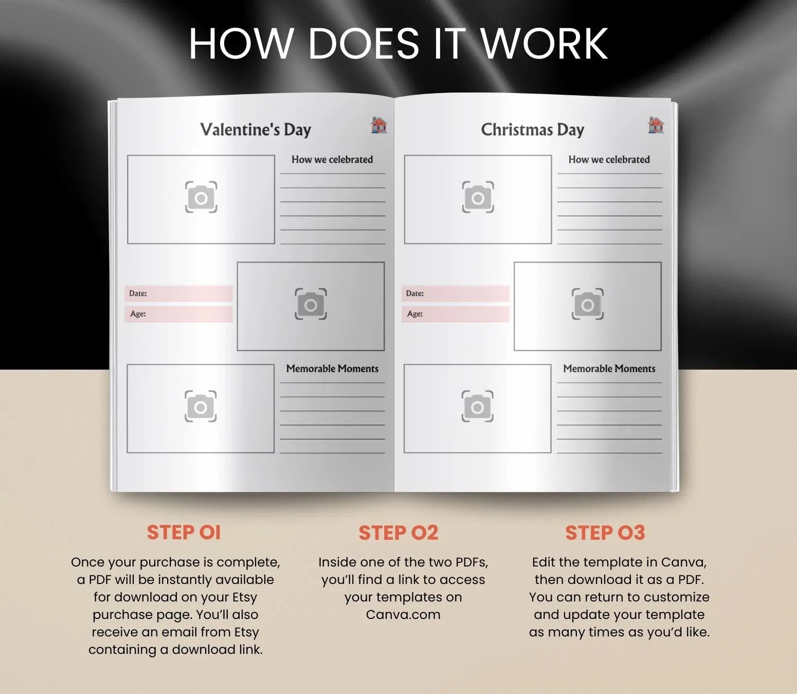 Digital Baby Memory Book: Milestone Tracker, Keepsake Album (PDF Download) Grown Black Glorious