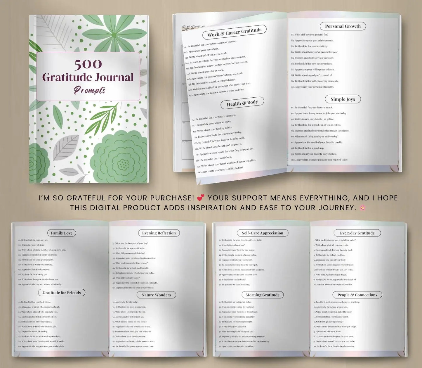 Gratitude Journal Prompts for Black Women: Daily Self-Care (Printable/Digital Download) Ma boutique