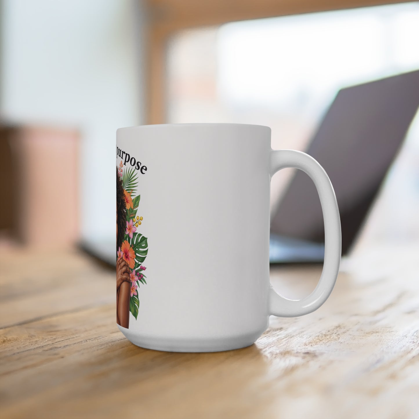 15oz  At Peace On Purpose Mug – Soft Life Affirmation for Black Women, Healing Self Care Gift