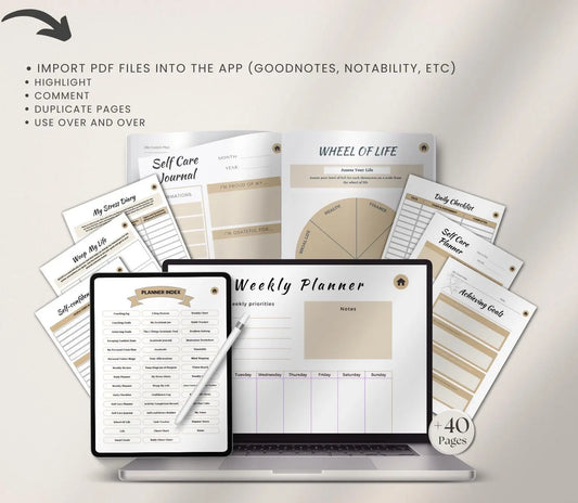 Digital Life Coaching Planner: Goal Setting & Mindset Journal (Printable PDF) Grown Black Glorious