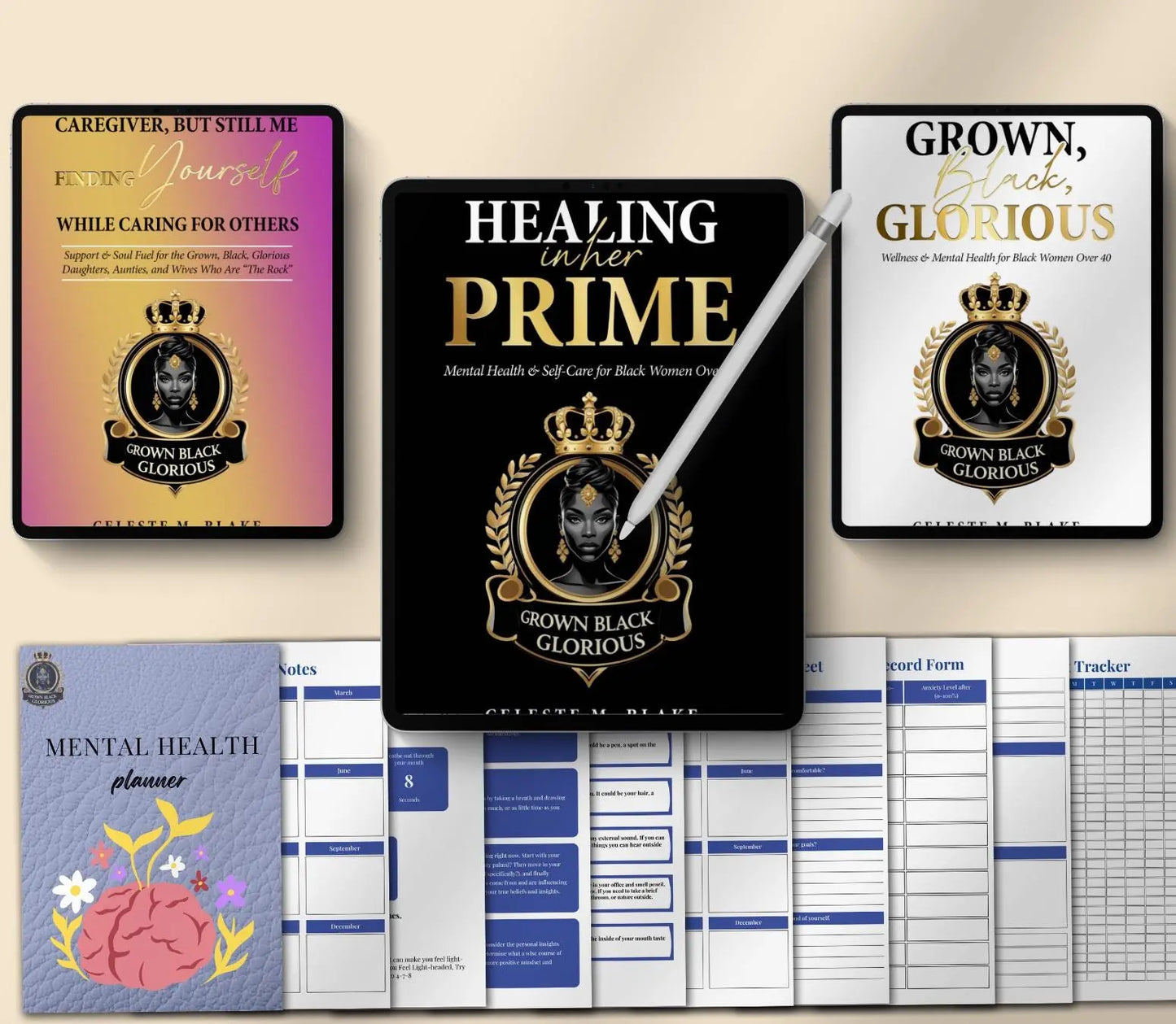 Black Mental Health & Self-Care Planner: Wellness Ebooks Bundle (Digital Download) Grown Black Glorious