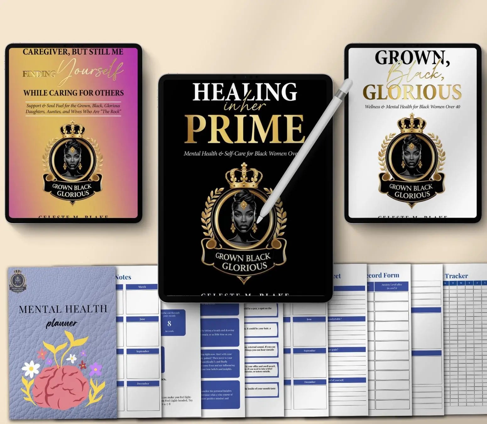 Black Mental Health & Self-Care Planner: Wellness Ebooks Bundle (Digital Download) Grown Black Glorious