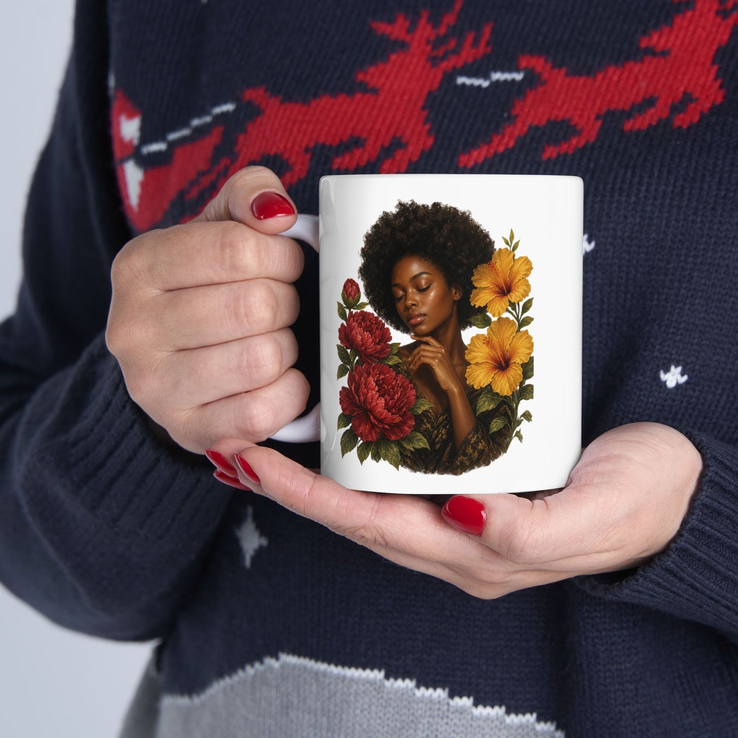 Floral Ceramic Mug – Colorful Wildflower Coffee Cup