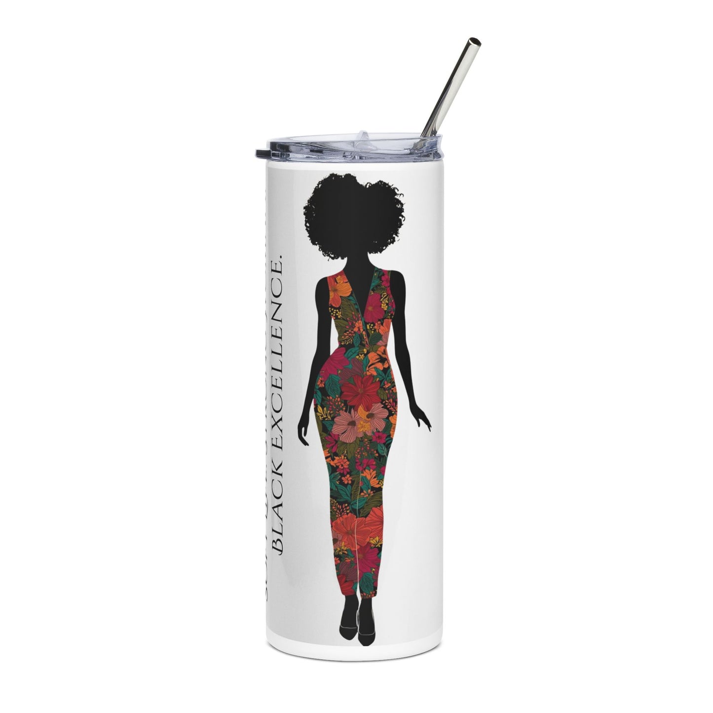 20oz Stainless Tumbler — “Soft Life. Strong Woman. Black Excellence.” Inspirational Travel Cup