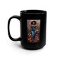 Black 15oz Ceramic Mug – Bold Black Woman Floral Art Coffee Cup
