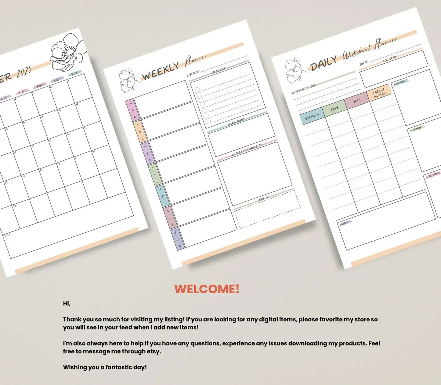 ADHD Mom Planner: Daily & Weekly Organizer (Printable/Digital Download) Grown Black Glorious