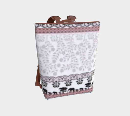 Elegant Blush Heritage Vegan Leather Backpack – Afro-Luxury Travel Bag for Black Women Grown Black Glorious