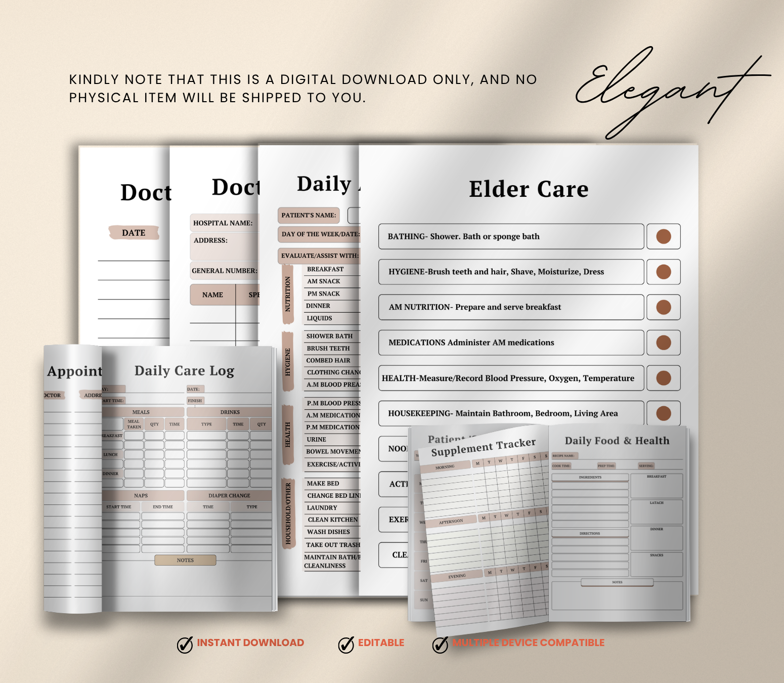 Black Women’s Elder Care Management Planner | Editable Canva Caregiving Organizer - Grown Black Glorious