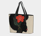 Black Woman Vegan Leather Tote Bag – Afrocentric Art Purse with Red Flower Design | Luxury African Fashion Bag Made in Canada Grown Black Glorious
