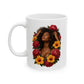 Colorful Floral Ceramic Mug - 11 oz