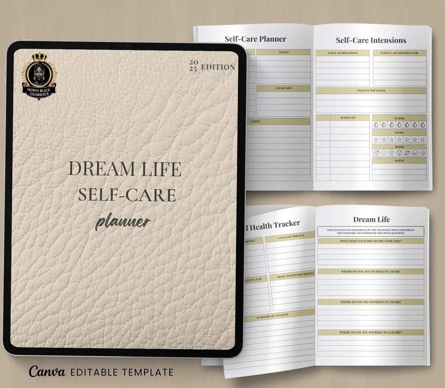 Self-Care Planner: Wellness Journal & Habit Tracker (Digital Download) Ma boutique