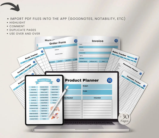 Craft Business Planner: Etsy Shop Organizer, Inventory Tracker (Printable PDF & Digital) Grown Black Glorious